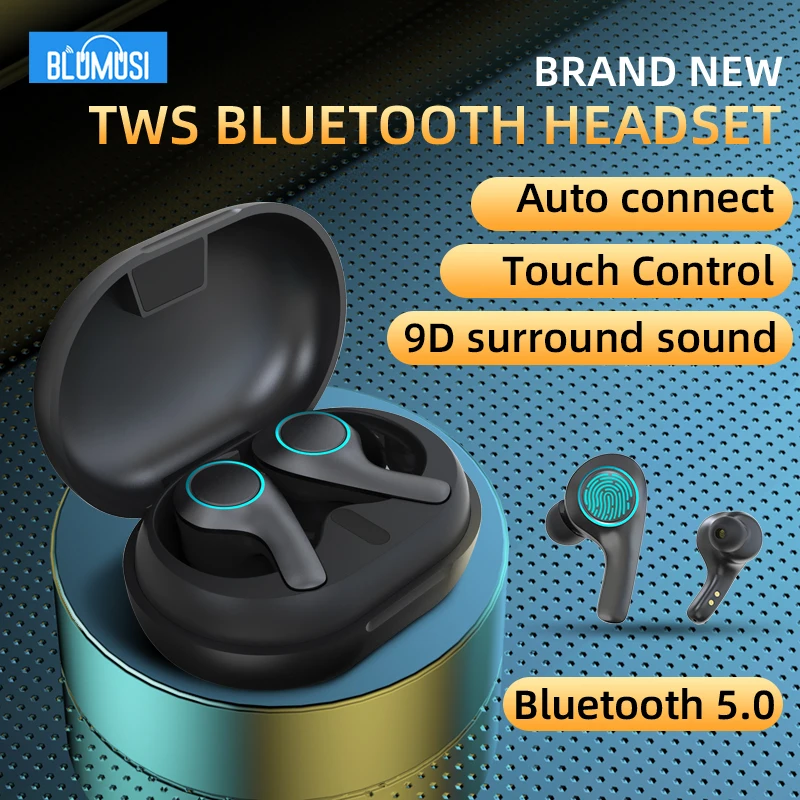Беспроводные наушники Bluetooth 5 0 TWS стерео гарнитура бас для телефонных звонков с