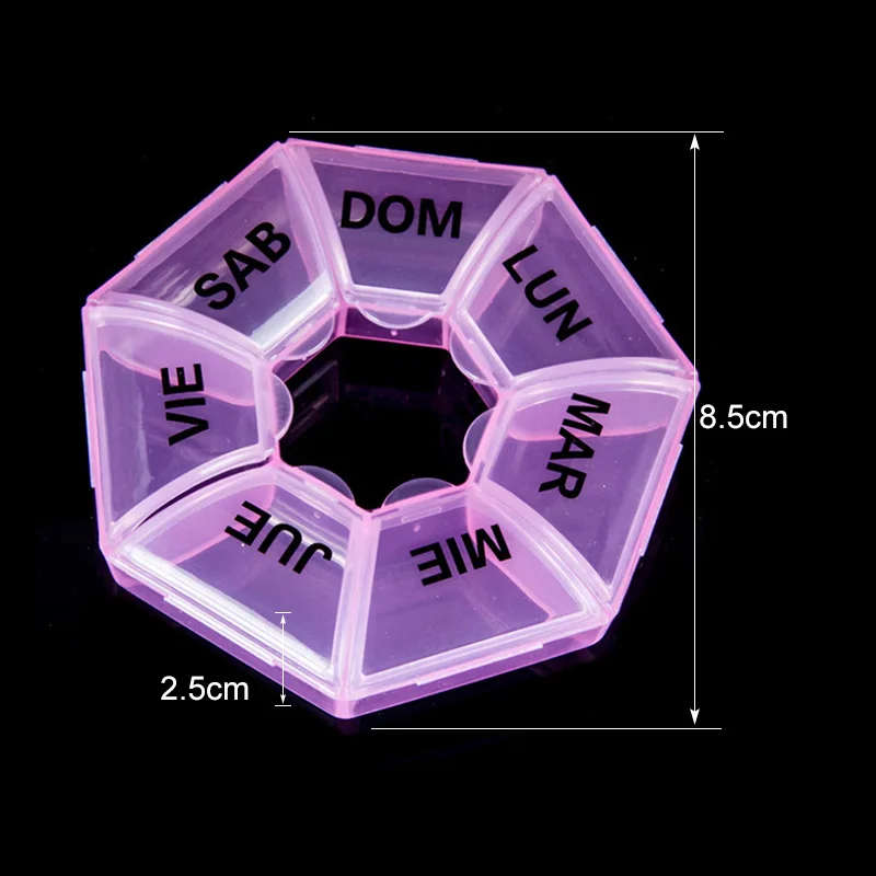 8.5x2.5cm Pink IVYSHION 1 шт., портативная коробка для таблеток, пластиковая коробка для таблеток, медицинский набор, витаминные коробки, коробка для хранения таблеток, органайзер, чехол для таблеток - Цвет: 8.5x2.5cm Pink