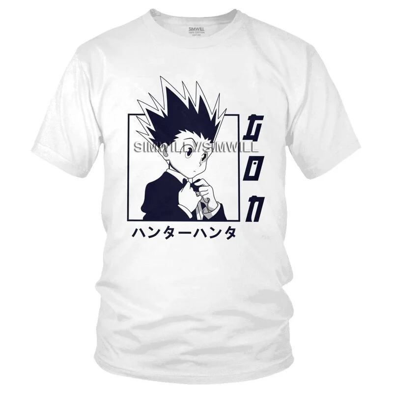 Мужская футболка Hunter X новинка аниме манга Гон свободная крутая с коротким