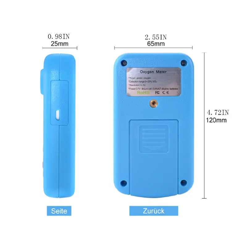 

Oxygen Meter LCD Display Sound Light Vibration Alarm Gas Concentration Detector 35ED