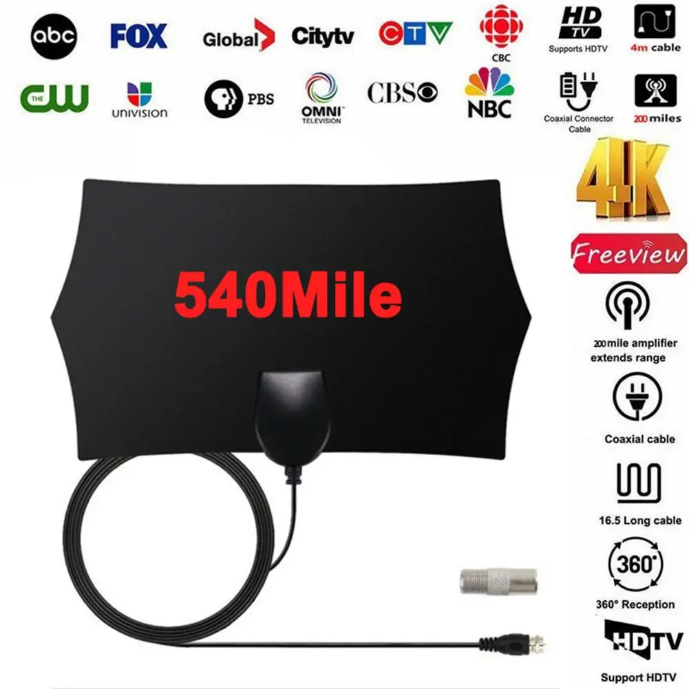 540 Миля Диапазон антенны ТВ цифровой HD Skywire антенна цифровой HD ТВ 1080p Крытый