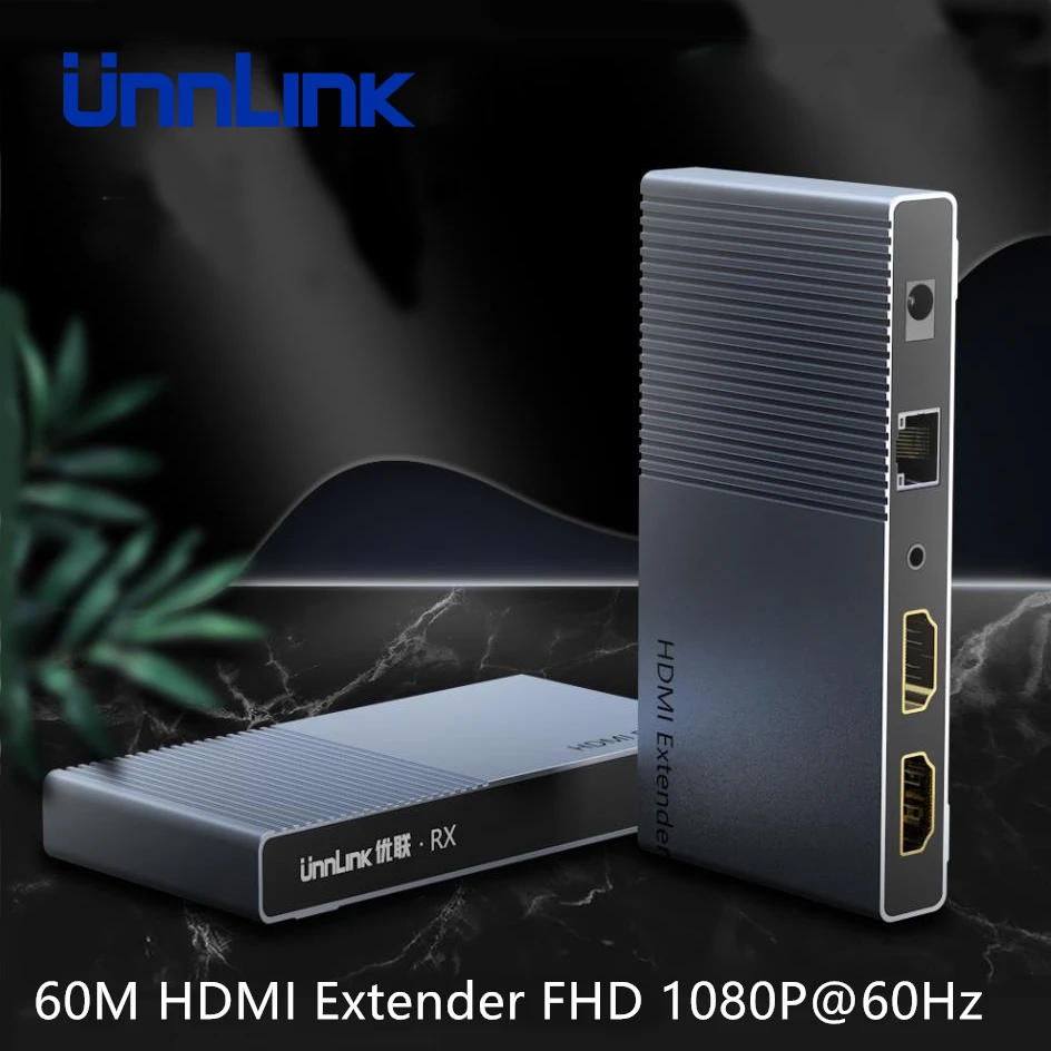Unnlink 60 м HDMI удлинитель петля RJ45 передатчик стабильность поддержка FHD 1080P@ 60 Гц CAT6/CAT7 TX/RX сетевой HDMI сплиттер удлинитель