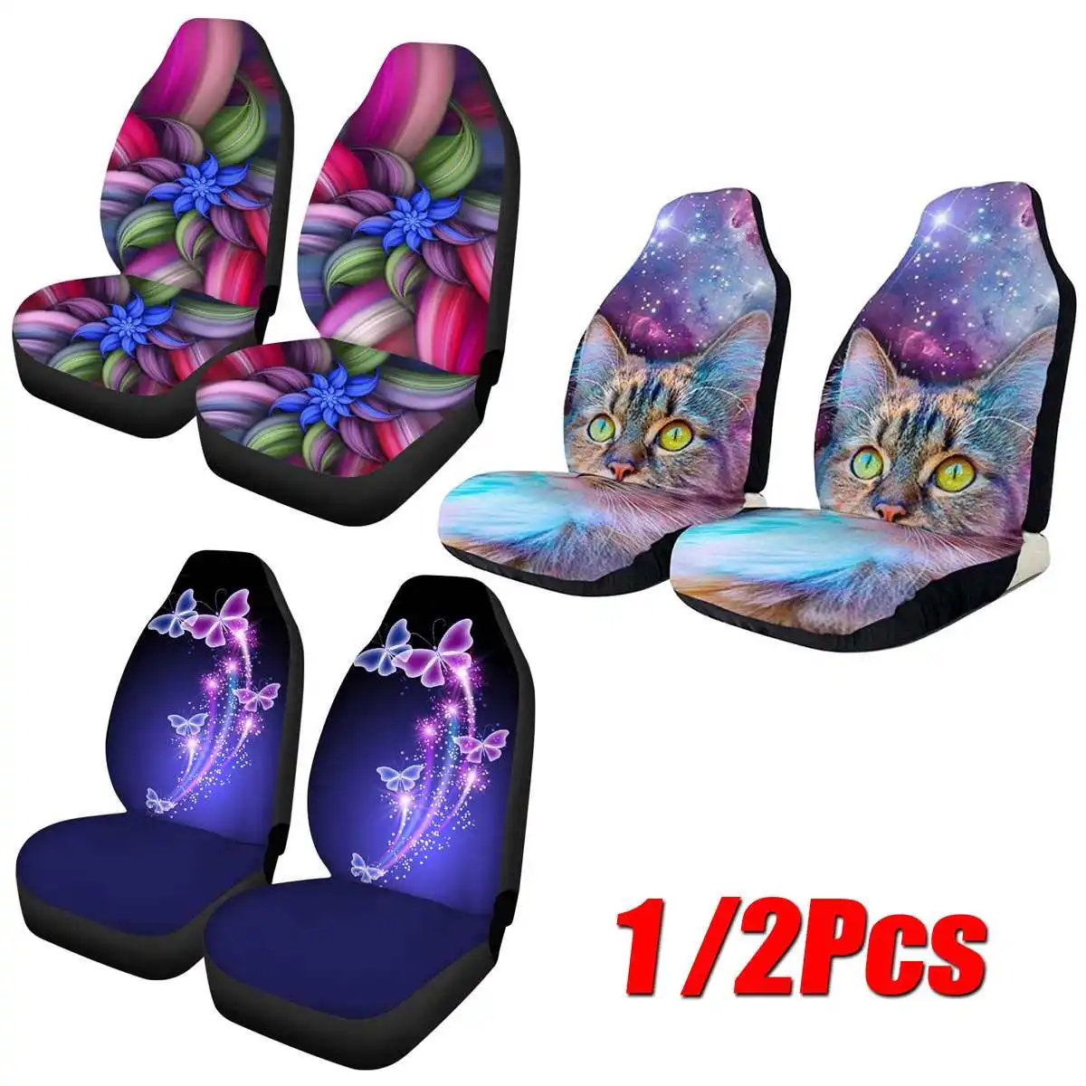 Чехол для переднего сиденья автомобиля 3D печать черепа универсальная защита