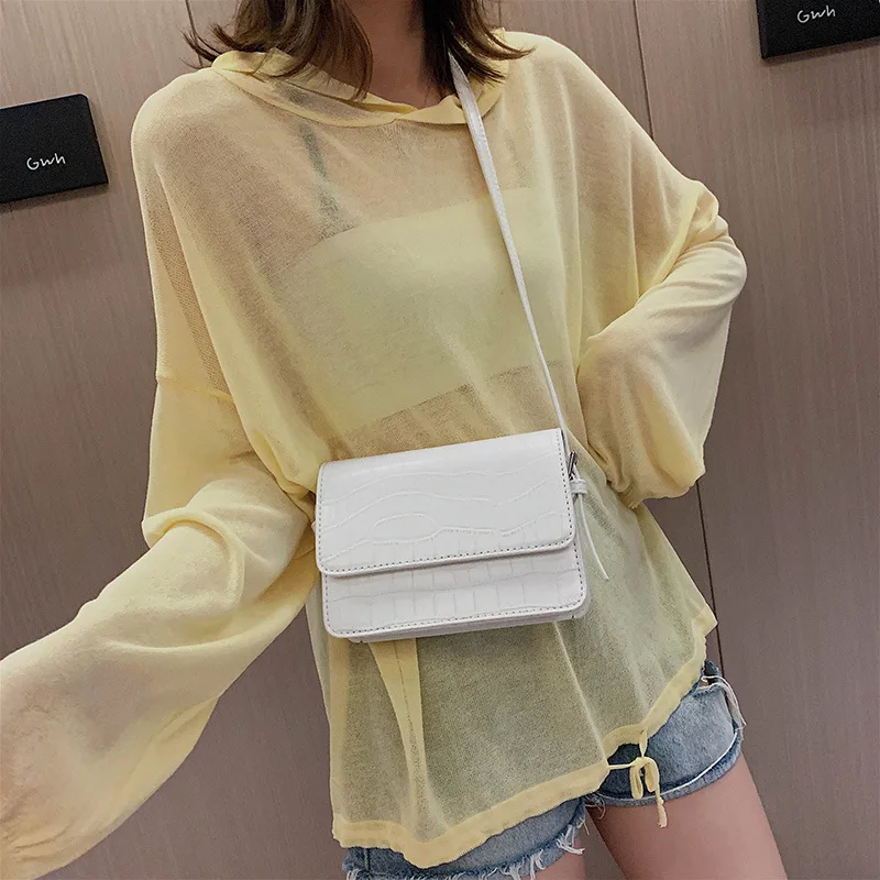 

Crocodile Pattern 2019 New Style Hipster Fashion Small Square Bag INS chao wang Red Versatile Western Style Shoulder Bag