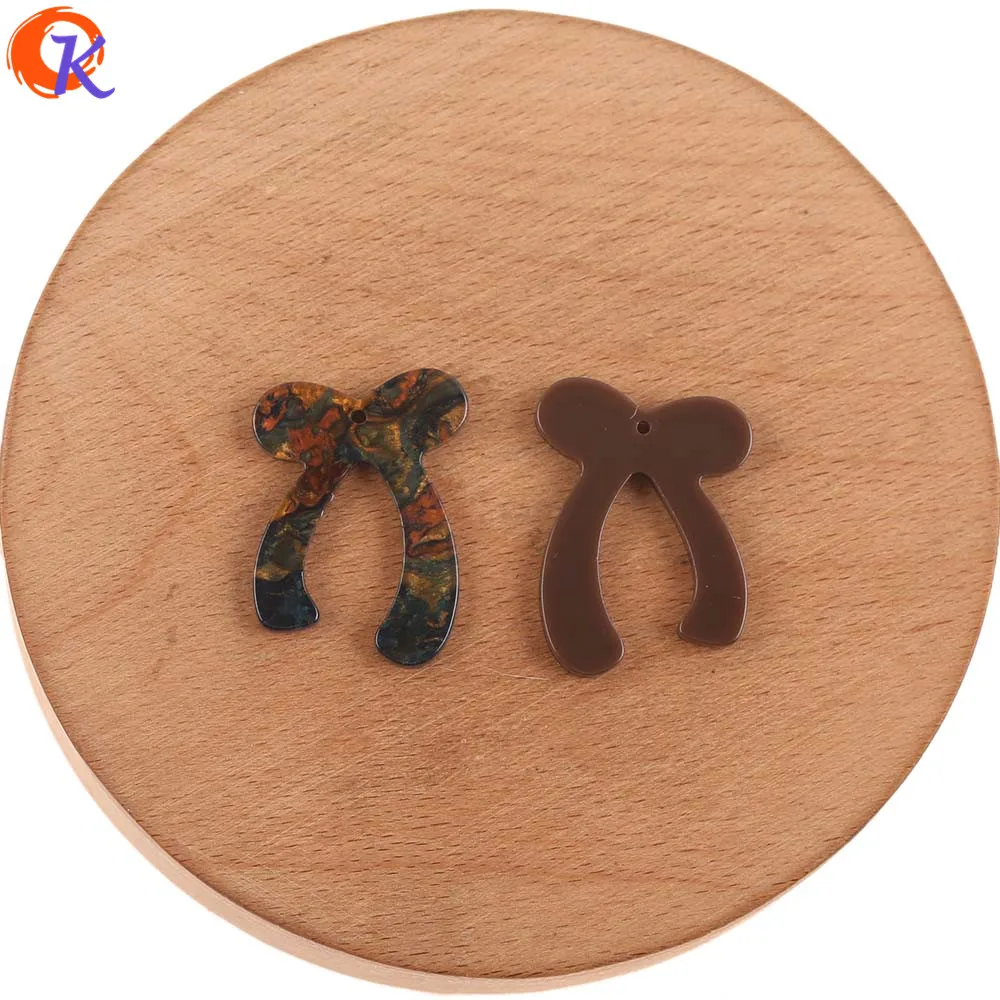 Brown Cordial Design 22x30MM 100Pcs Jewelry Accessories/Charms/Bowknot Shape/Marble Effect/Hand Made/DIY Making/Earring Findings - Цвет: Brown