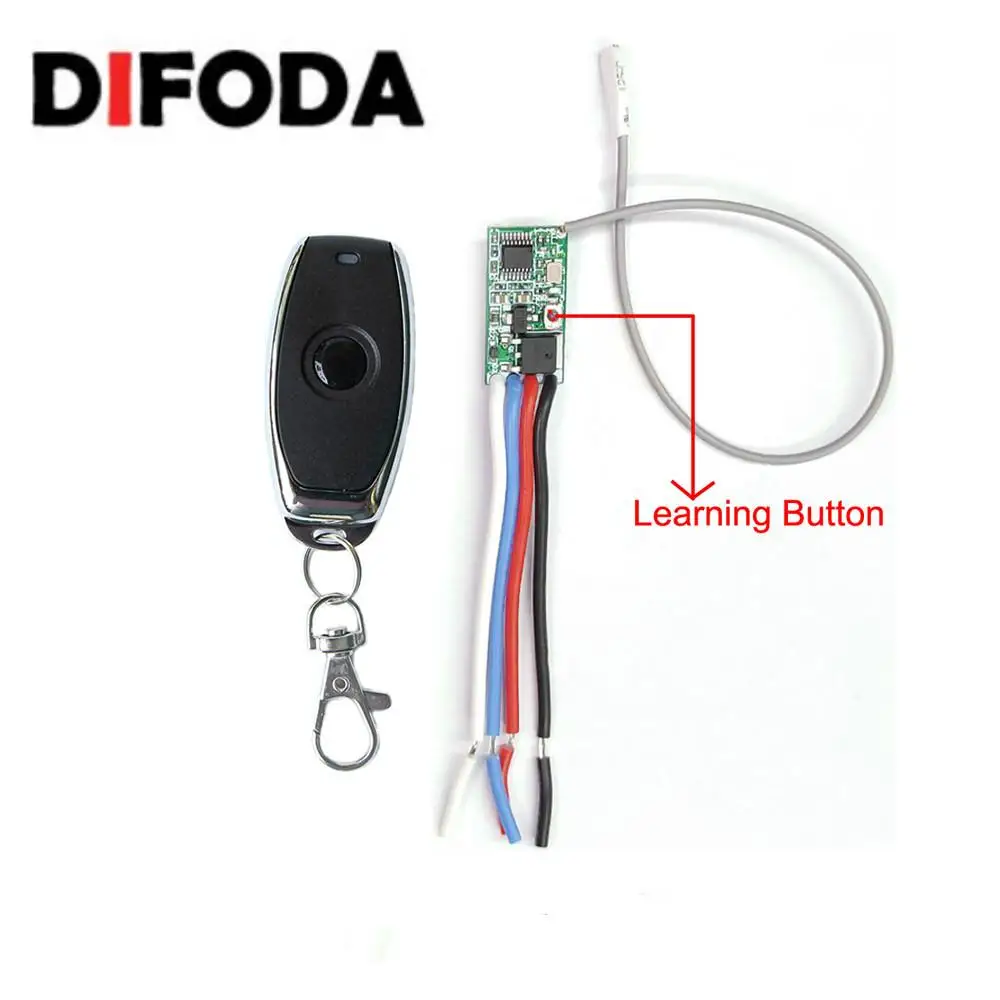 

433mhz Wireless RF Remote Control Switch Power LED Lamp Controller Micro Receiver Transmitter DC 3.6V 6V 12V 24V 1CH Mini Relay