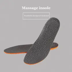 1pair Sports Insoles Shock Absorption Breathable Sweat-absorbent Deodorant High-elastic Running Massage Insole for Men and Women