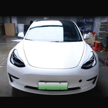 

For Tesla Model 2016-2019 Headlight Film Accessories Wrap 1 Pair Car TPU