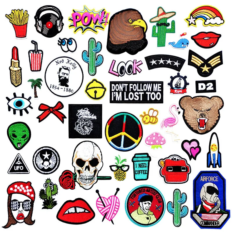 POW Rainbow Bow Peace DIY Cloth Badges Mend Decorate Iron On Patch Clothes Apparel Sewing Decoration Applique | Дом и сад