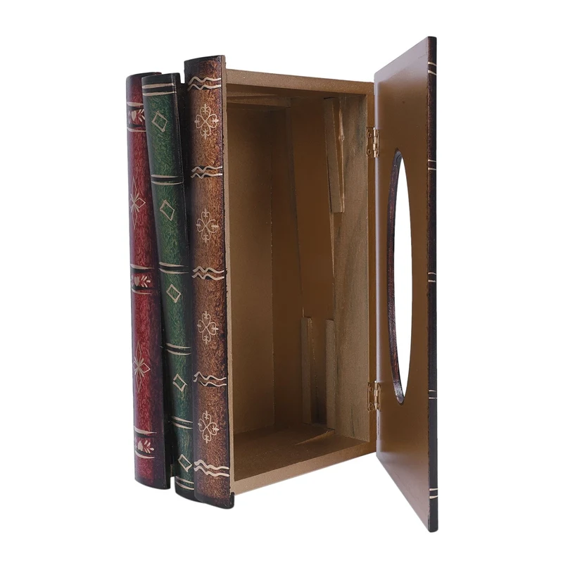 Ретро стиль книга форма коробка ткани продвижение