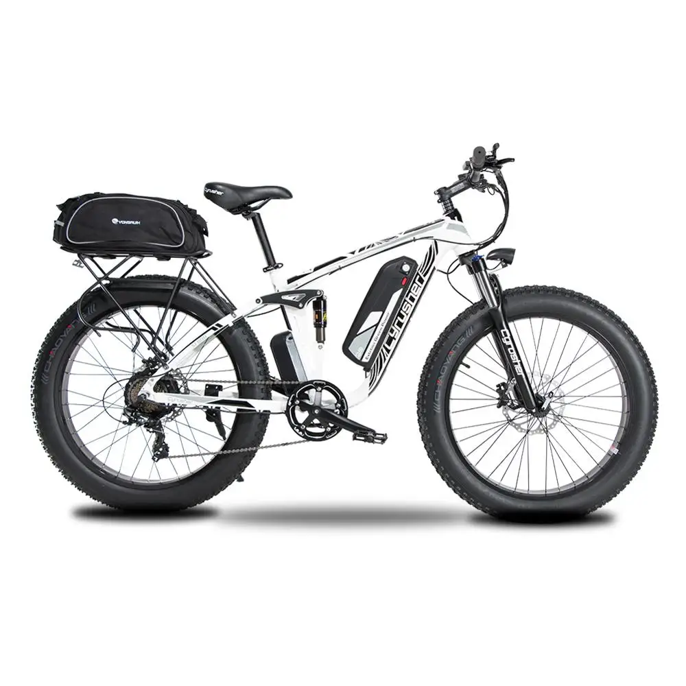 Обновление XF800 Электрический велосипед 750W 48V Bafang мотор полный кадр Подвески 7 скоростей, жир шины электровелосипеда, смарт-код стол амортизационная вилка для велосипеда - Цвет: With Shelve and bag