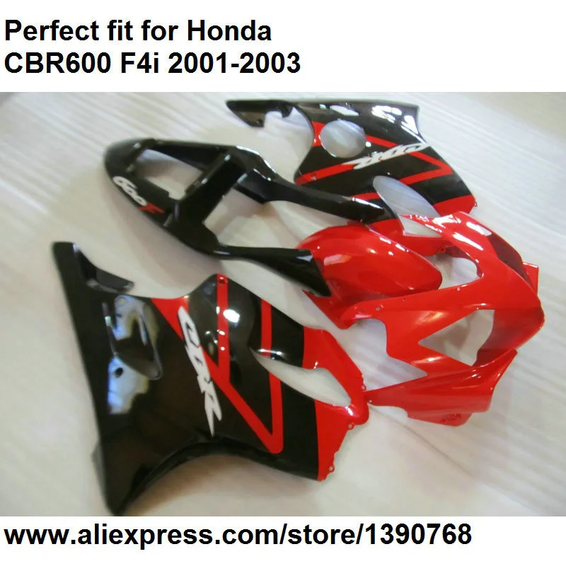 Лидер продаж комплект обтекателей для Honda CBR 600 F4i 01 02 03 Обтекатели CBR600F4i 2001 2002 2003 цвета: черный, красный, BA85