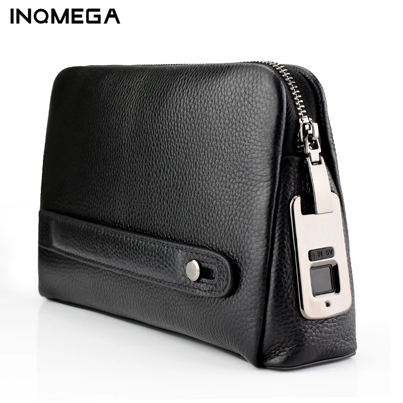 

Men's Fingerprint Bags Anti-Theft Purses for men Leather Hand Bag Male Long Money Wallets Mobile Phone Pouch Men Messenger Bag