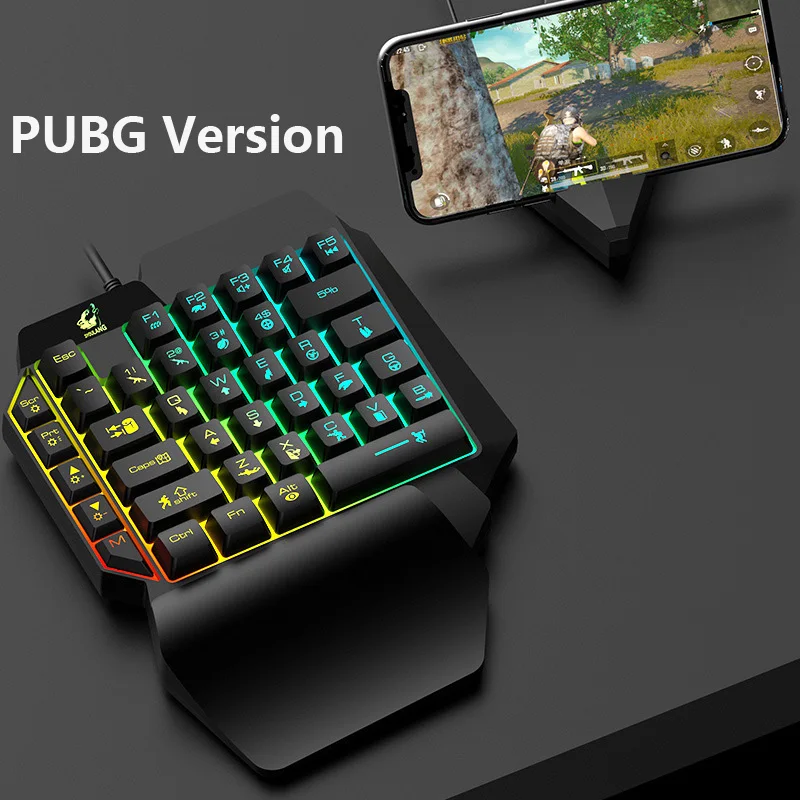 For Pubg Version Мини Проводная игровая клавиатура со светодиодный подсветкой 39 клавишами механическая клавиатура с одной рукой для ноутбука компьютера для PUBG игровая клавиатура - Цвет: For Pubg Version
