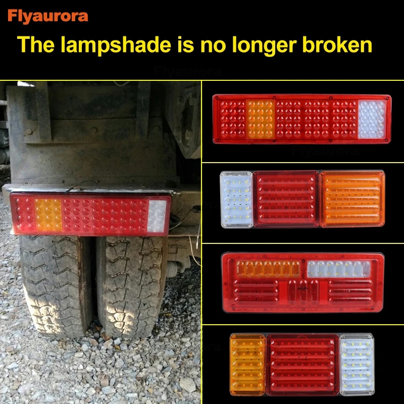 

2X 24V LED TailLight Turn Signal Light 6D Tail Reverse Truck Trailer Lorry Van Warning Fog Parking Lighting Brake Stop Waterproo