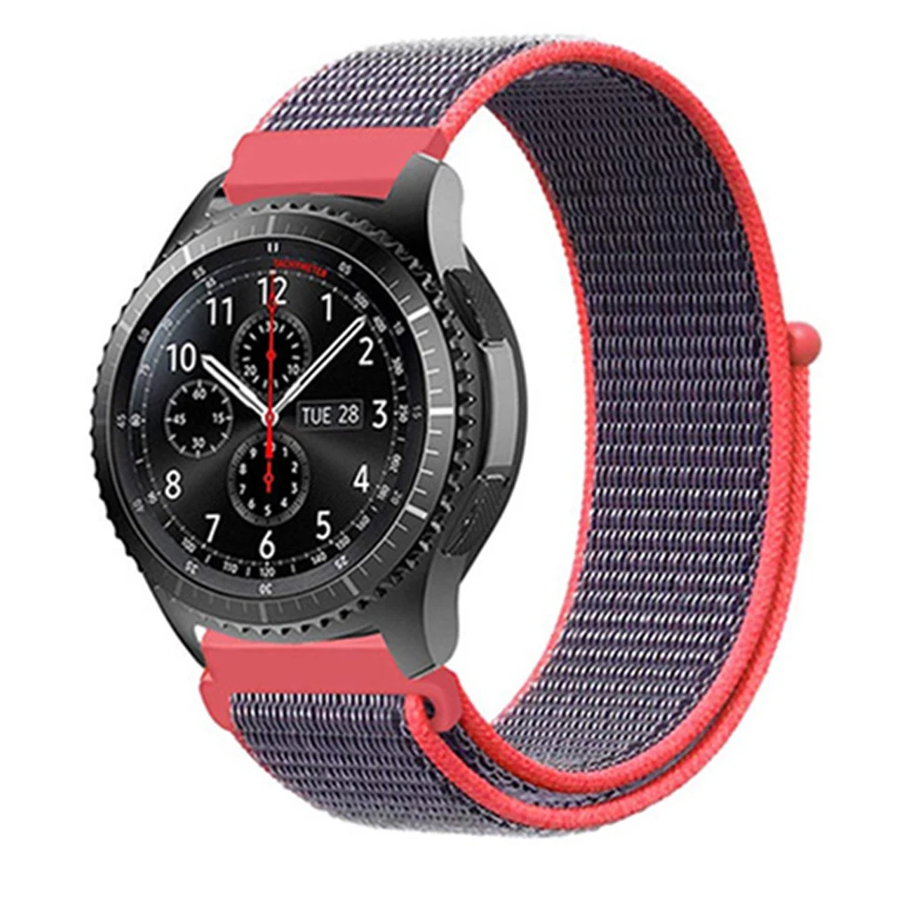 20 мм 22 мм нейлоновый ремешок для часов для samsung Galaxy Active 2 huawei Watch GT 2 Amazfit GTR Bip застежка-липучка браслет
