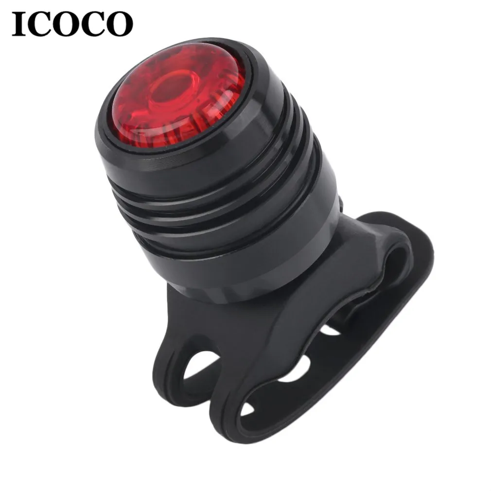 ICOCO USB Перезаряжаемые Алюминий сплав силиконовый чехол со светильник с 3-режим для велосипеда велосипедный задний Предупреждение красный светильник оптом