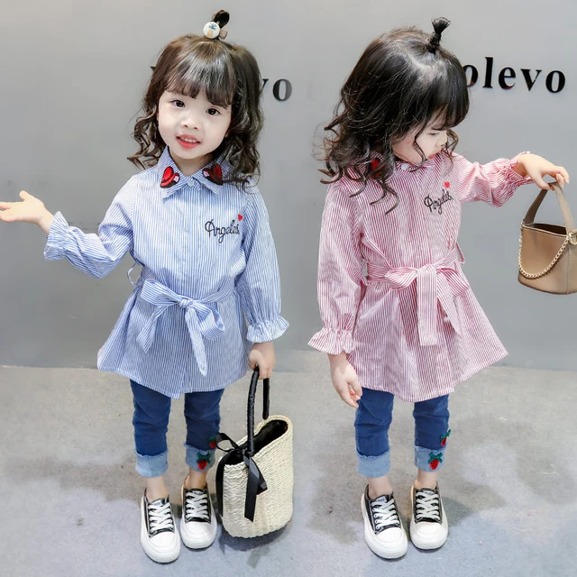 Nuevas camisetas de manga larga a rayas de moda niñas, de blusa para niñas, camisas para niños, uniformes escolares, camisetas para niñas _ - AliExpress Mobile