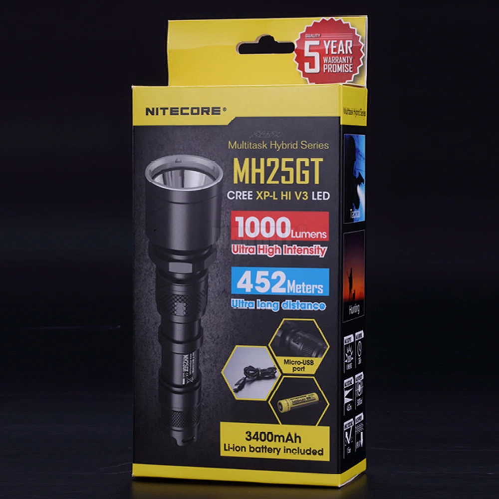 10% скидка тактический светодиодный водонепроницаемый фонарик NITECORE MH25GT 3400 лм|outdoor