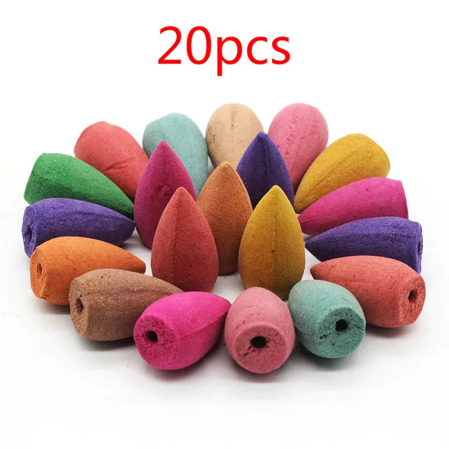 B 20pcs Color random 10/20 Вт, 30 Вт, 50 шт натуральный обратного Будда конусная Ладан Крытый пагода Жасмин башня пуля Сандал Agilawood Ладан s ароматный@ 3 - Цвет: B 20pcs Color random