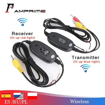 

AMPrime 2.4ghz Wireless RCA Video Transmitter Receiver Kit for Car DVD Monitor GPS Rear View CCD Cam Reverse Backup Camera Cam