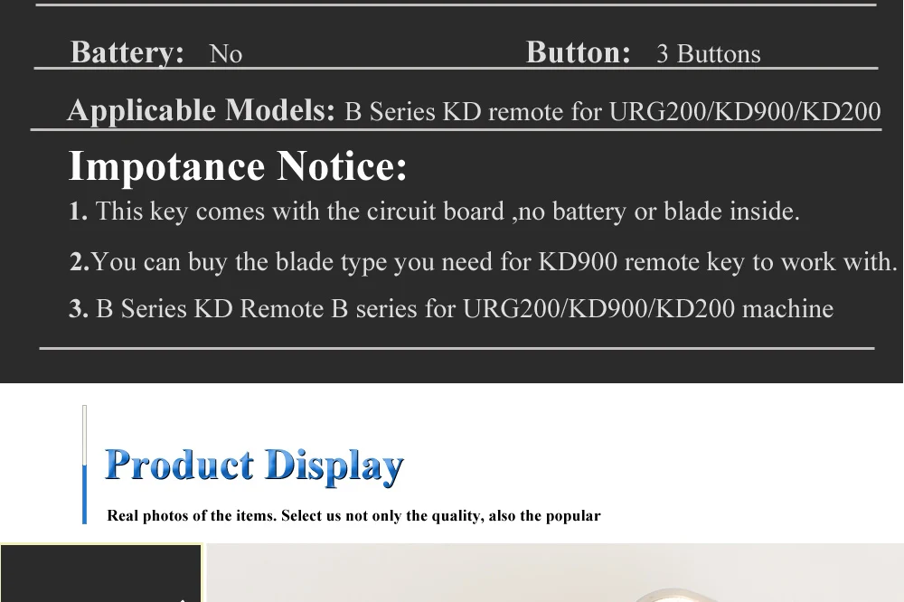 Keyforkess B01 B02 B11 B12 B13 B16 B20 B26 B29 KD telecomando 3 pulsanti serie B chiave remota per macchina URG200/KD900/KD200 universale - Heb50c7b61c8c4ffc95006ee2aab193a6l