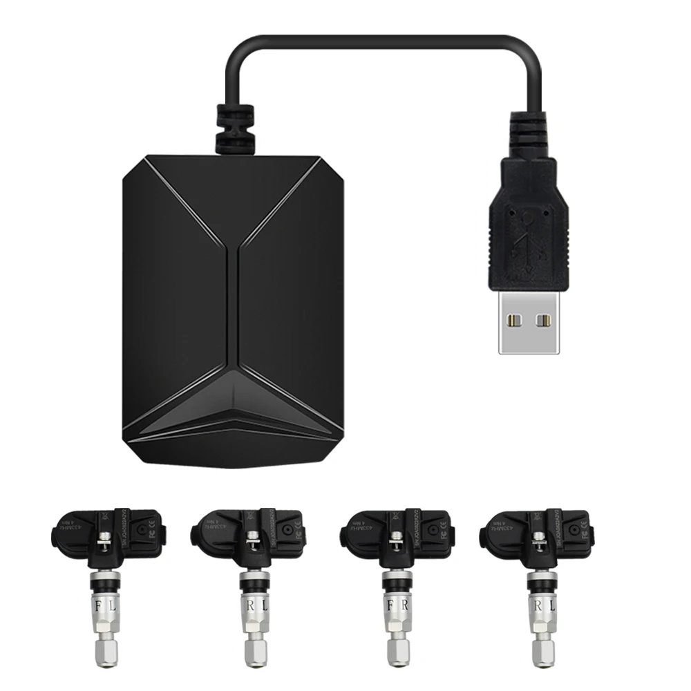 USB Android TPMS система контроля давления в шинах Дисплей Сигнализация 5 в внутренние датчики Android навигация автомобильное радио 4 датчика