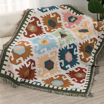 

Multi-Function Decor Aztec Navajo Towel Mat Cotton Blanket Bed Sofa Geometry Rug Sofa Blanket Textile Throw Decor Throw Cha W3J0