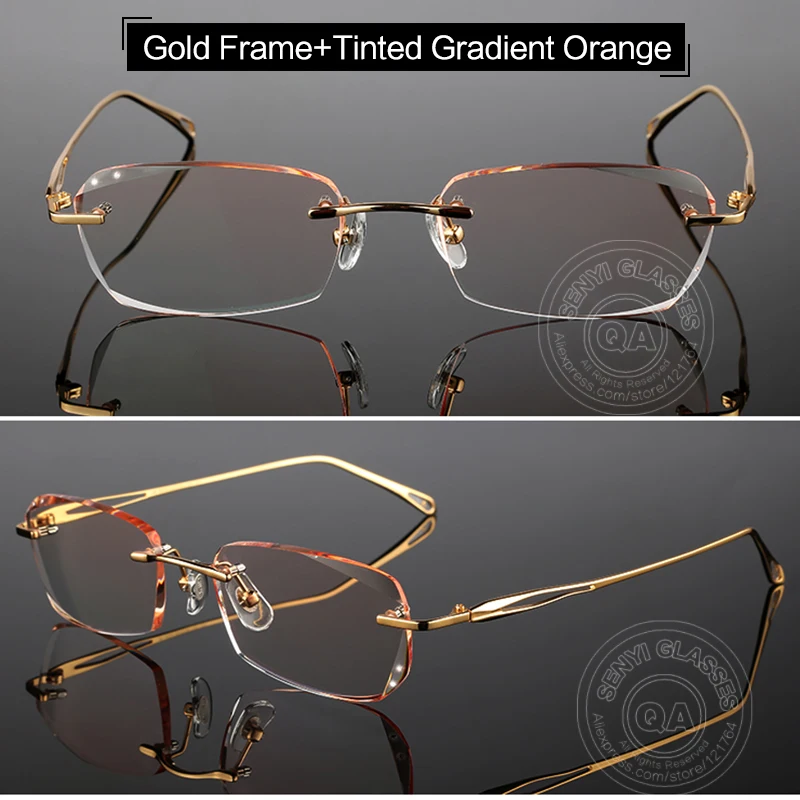 Titanium Frames Rimless Glasses prescription glasses Anti-Reflection For Men Eyeglasses Luxury Male Spectacle Prescription Computer Eye Glasses 651