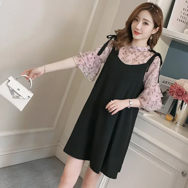 

Maternity Clothes Spring Clothing Set 2020 New Style Early Spring And Summer Tops Chiffon Two-Piece Set Camisole Suspender Strap