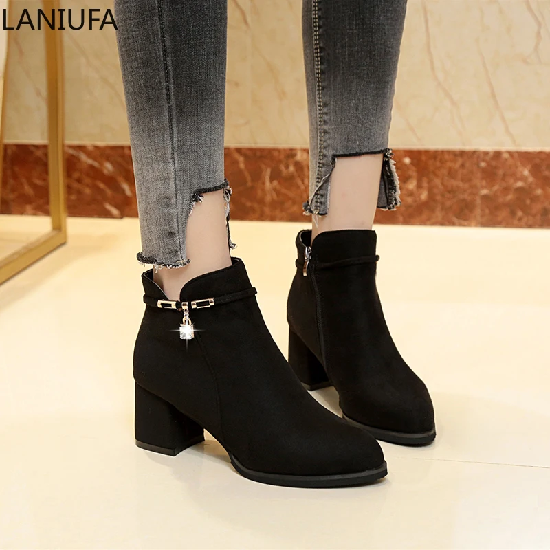 

winter boots women high heels dress ankle Martin boots shoes women Female Round Toe platform pumps snow boots women boots &555
