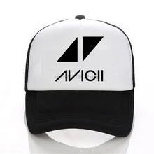 Música dj avici homem acordar net boné carta impressão algodão casual preto branco chapéu snapback para mulher(China)