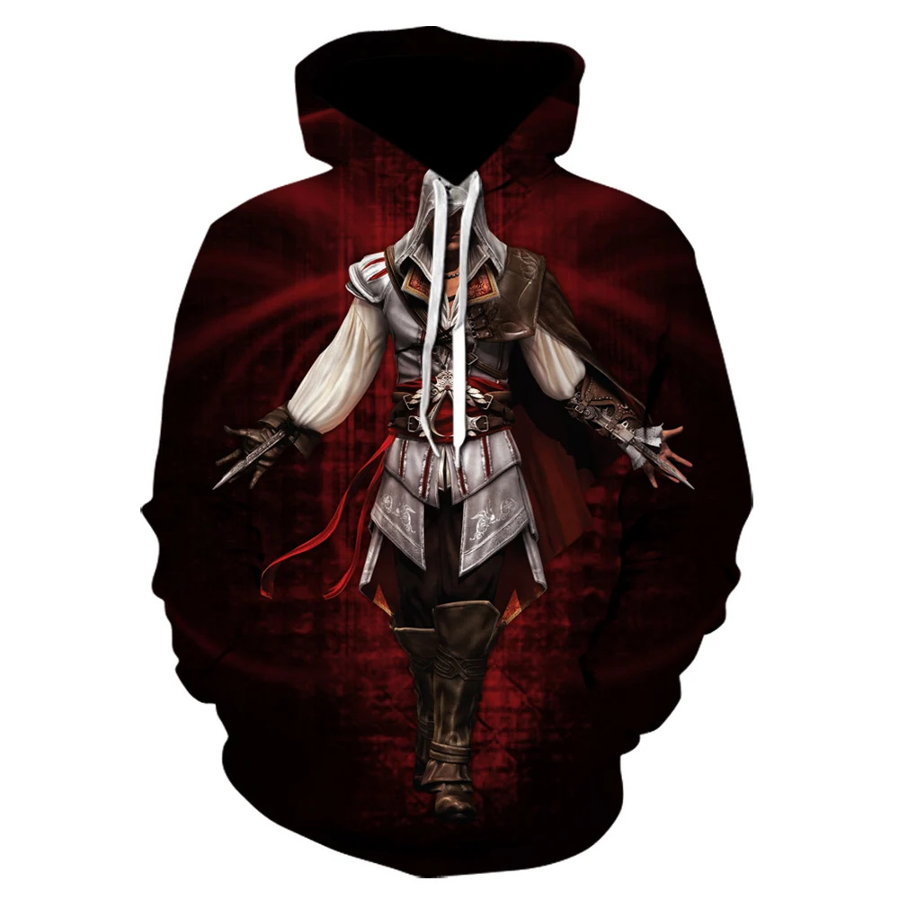 

2020 new style Tomb Raider Assassins Creed Mens Sweatshirts Patchwork Casual Hooded Sweatshirt Men 3d printed hoodies Men Coat