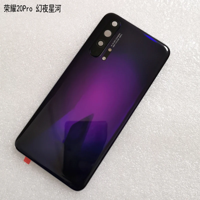 Для huawei Honor 20 Pro задняя крышка батарейного отсека стеклянная задняя крышка корпуса дверная камера стеклянная рамка объектива Запасные части для ремонта