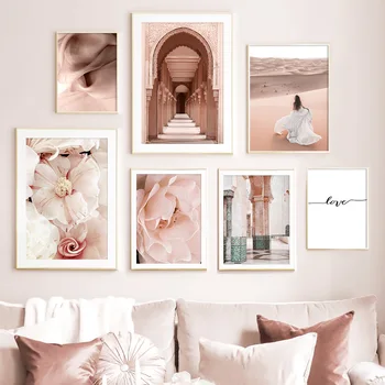 

Morocco Door Flower Muslim Love Quote Wall Art Canvas Painting Nordic Posters And Prints Wall Pictures For Living Room Decor
