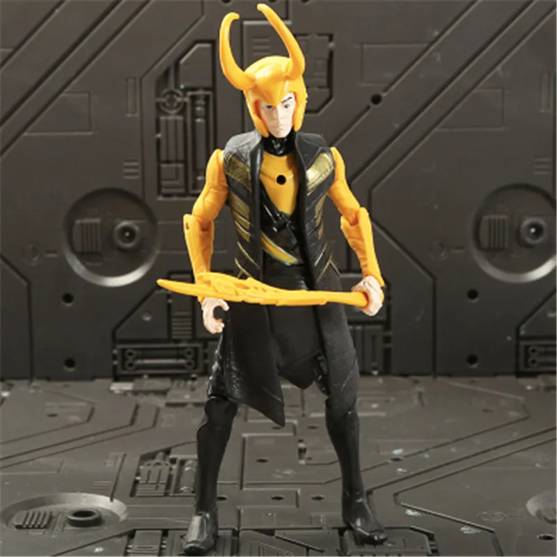 loki16cm Hasbro Marvel Мстители Q версия Железный Человек Робот Тор Капитан Америка модель человека-паука кукла игрушка для детей подарок - Цвет: loki16cm
