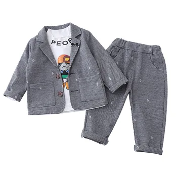 

Spring Autumn Kids Cotton Clothing Sets Baby Boys Girls Jacket T-shirt Pants 3Pcs/Set Children Cartoon Clothes Toddler Tracksuit