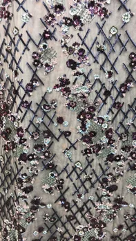 

top quality Modern design French net lace fabric African mul ti color sequins lace embroidery tulle lace for ladies dress