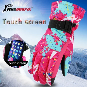 

Queshark Touch Screen Snowboard Ski Gloves Women Men Gloves Snowmobile Motorcycle Winter Windproof Waterproof Unisex Snow Mitten