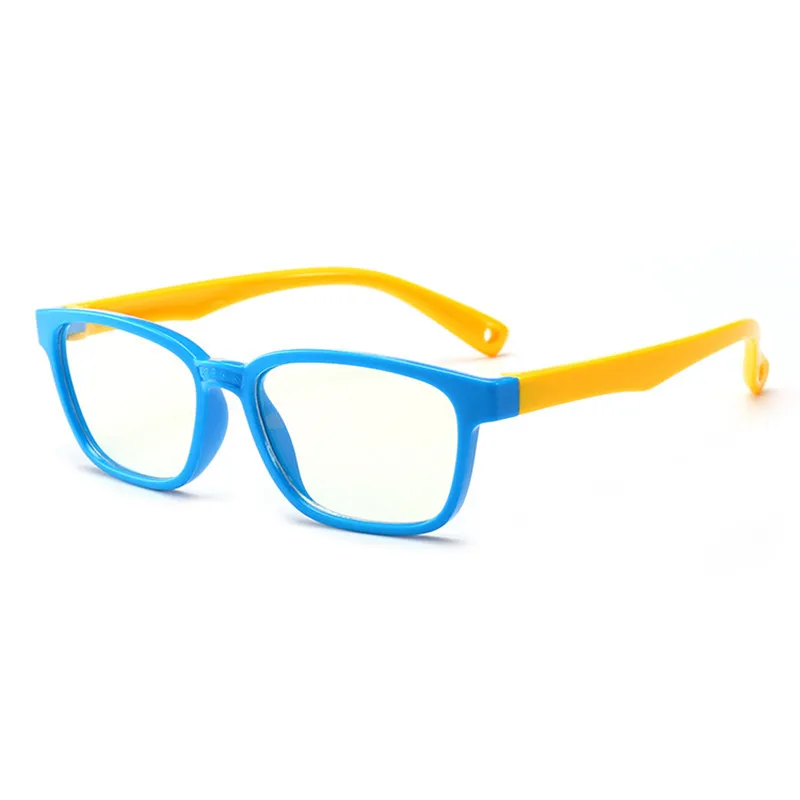 Новая детская невыпадающая Соска-синий светильник силиконовые очки Брендовые мягкие рамки плотная очки для глаз известность Eywear Мода - Цвет оправы: blue yellow