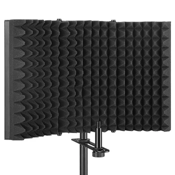 

Foldable Microphone Acoustic Isolation Shield Acoustic Foams Panel Studio Recording Microphone Accessories
