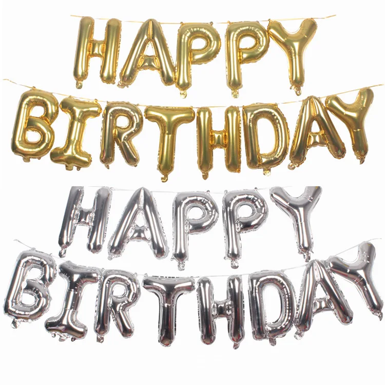 Letter Balloon Happy Birthday Set Letter Balloon 17-Inch Beauty Thin Body Happy Birthday Set Letter Balloon