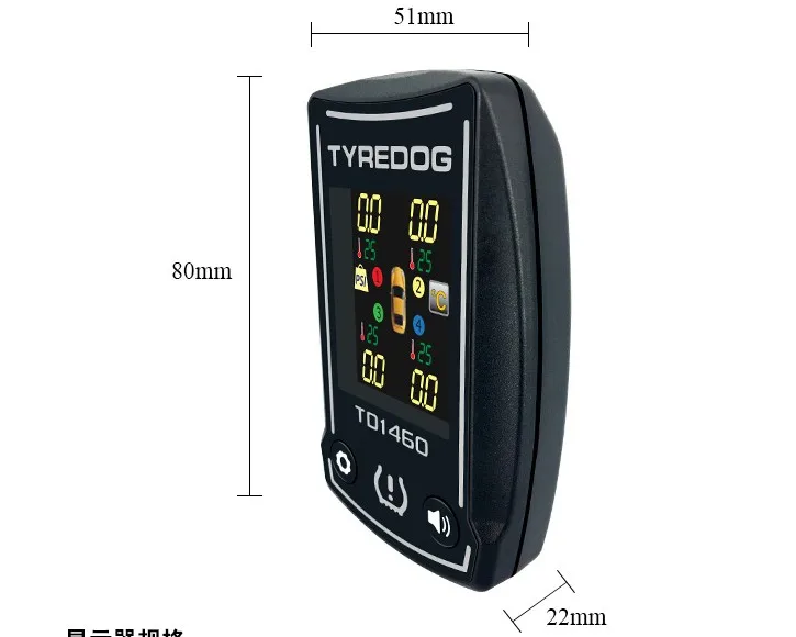 Горячее предложение! Распродажа! Tyredog TD1460 большой lcd беспроводной монитор давления в шинах система TPMS-черный