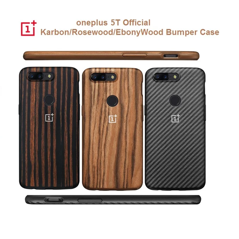 

100% Original Official Oneplus 5T Bumper Case Back Cover Karbon Rosewood Ebony Wood All-round Protection shell oneplus 5t