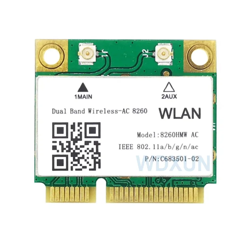 Wireless-AC8260 8260HMW 8260 dual band mini PC-E pcie wifi card for intel 8260ac 802.11ac 2x2 wifi   bluetooth bt4.2 network card