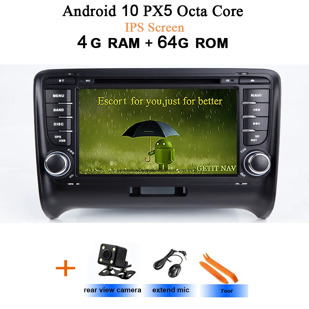 DSP ips 4G 64G Android 10 2 DIN автомобильный DVD gps для Audi TT MK2 8J 2006 2007 2008 2009 2010 2011 2012 мультимедийный плеер радио - Цвет: IPS-4G-Rear Camera