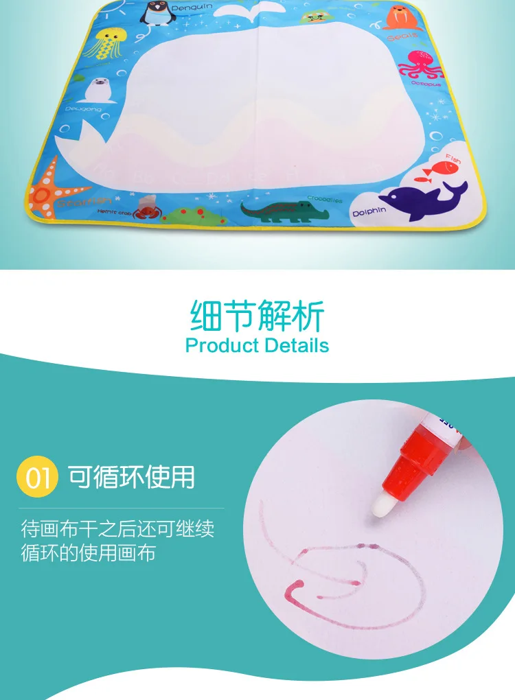 Extra Large Crayon Children Water Canvas Magic Painting Canvas Water Write Graffiti Blanket Color Drawing Board Early Education