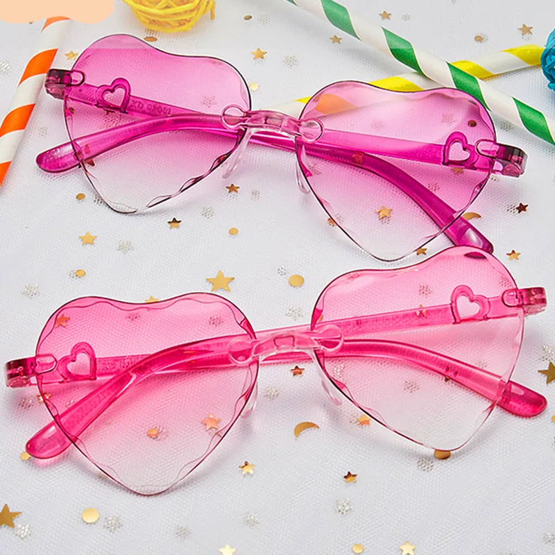 KILIG детские солнцезащитные очки в форме сердца для девочек, фирменный дизайн, модные солнцезащитные очки без оправы с прозрачными океанскими линзами, UV400