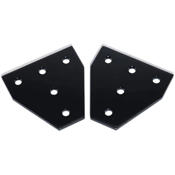 

2 Pcs / Batch 5 Hole Black Connector Plate Plate Corner Angle Bracket Connection Connector Strip for 4040 Aluminum Profile