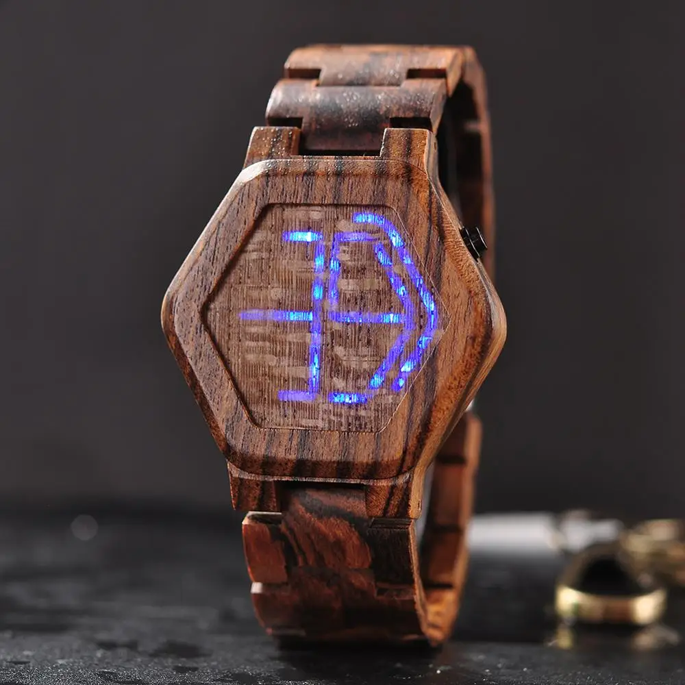 BOBO BIRD montre homme светодиодный деревянный мужские часы цифровые часы мужские часы с календарем ночного видения кварцевые наручные часы минимальное время отображения